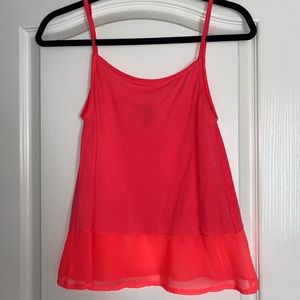 Hot Pink Tank Top w/ See Through Panel
